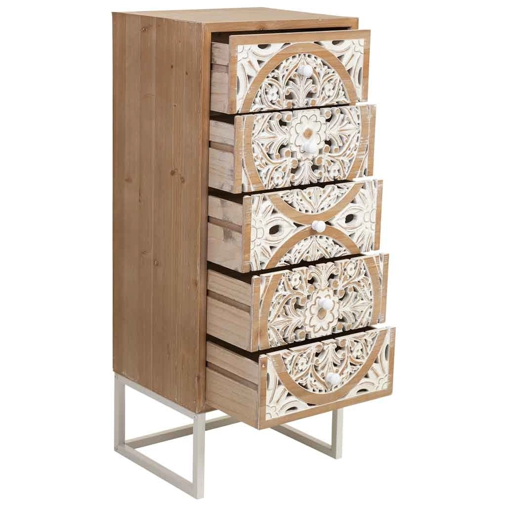 Cassettone legno bianco 45x35x105h cm