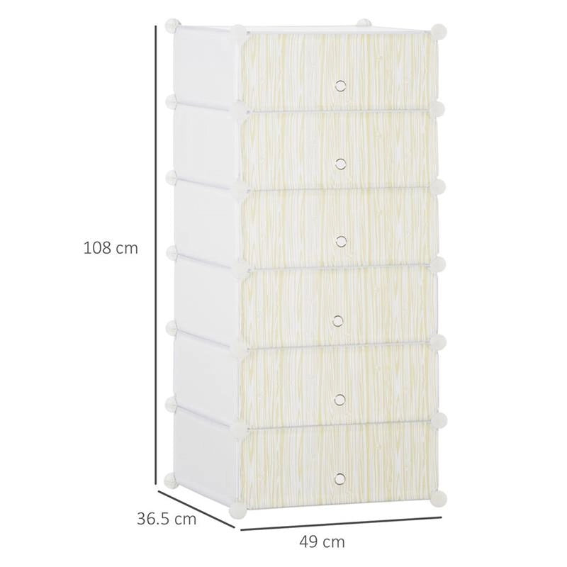 MOBILE SCARPIERA MODULARE SALVASPAZIO, 6 CUBI BIANCO