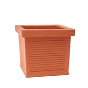 Garden Italia Vaso per Piante Quadro Millerighe GQM 37×34 cm in Resina – Made in Italy, Resistente al Gelo e Antiurto Colore: TERRACOTTA