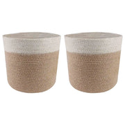 Set di Vasi per Piante 2 pcs Naturale e Bianco Ø 21 x 21 cm 42012246