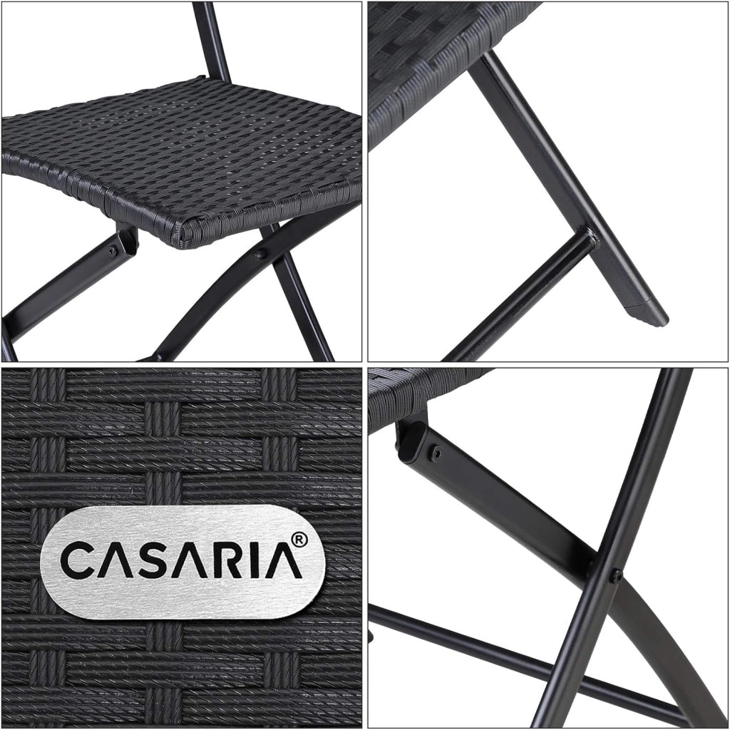 Set 4 Sedie Pieghevoli Carico Max. 120 kg Salvaspazio Leggere & Portatili Resistenti da Esterno Interno Balcone Campeggio
