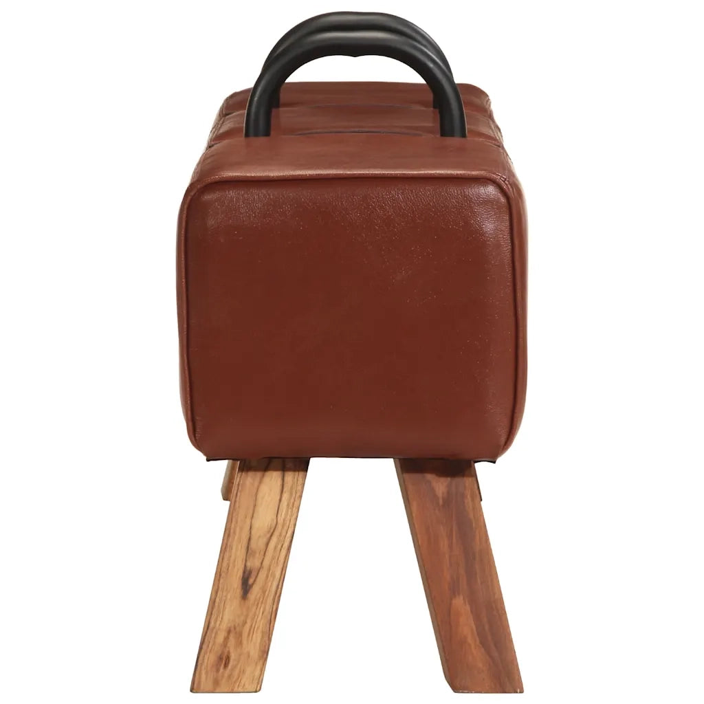 Panca Turnbock Vintage con Maniglie in Vera Pelle di Capra 286605