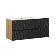 Set da bagno YOKA nero: mobile sotto lavabo 120 cm + lavabo da incasso