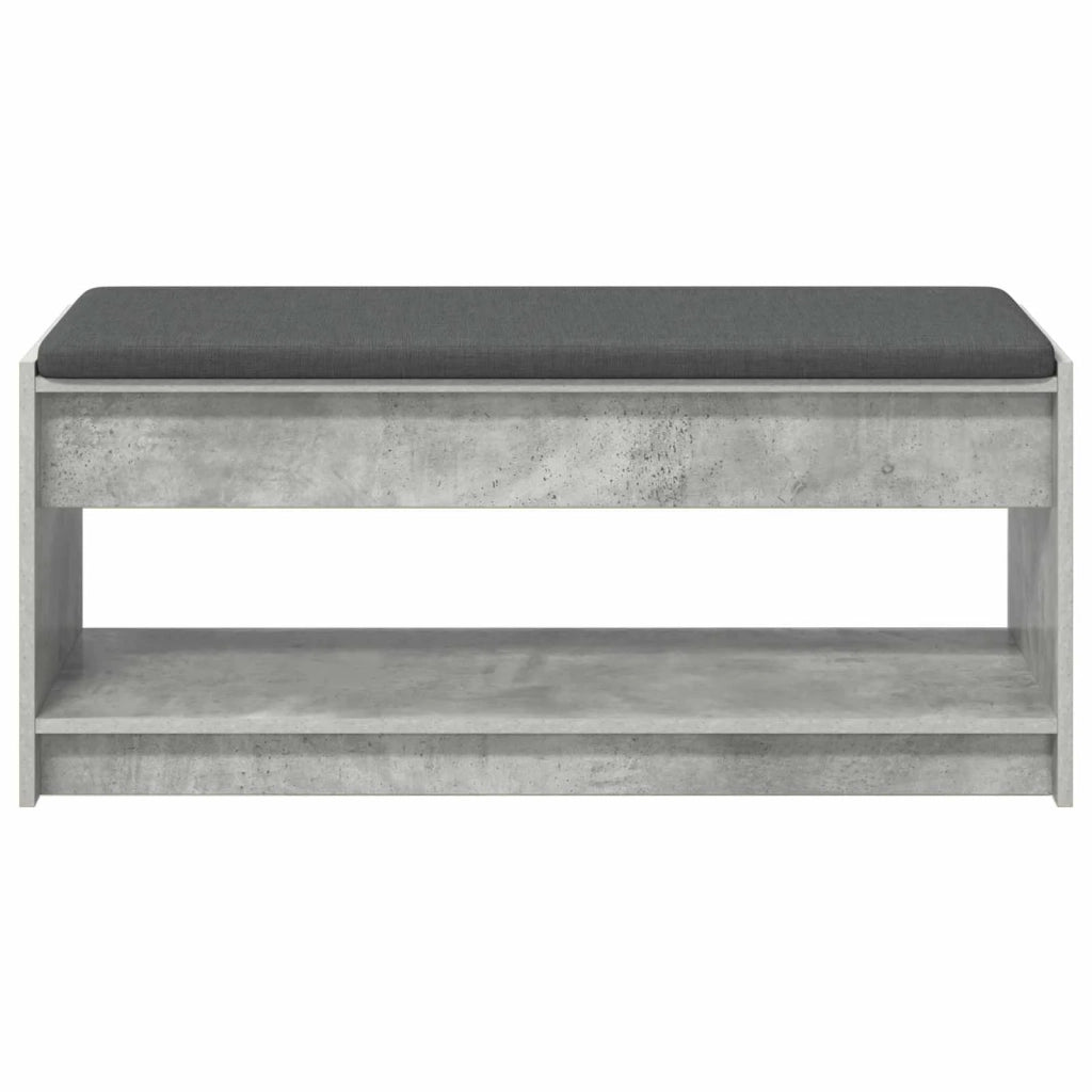 Panca per ingresso con cuscino Grigio Cemento 103 x 38 x 45 cm