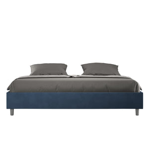 Letto Matrimoniale Extra Large Sommier 190x200 cm con Rete Azelia Blu