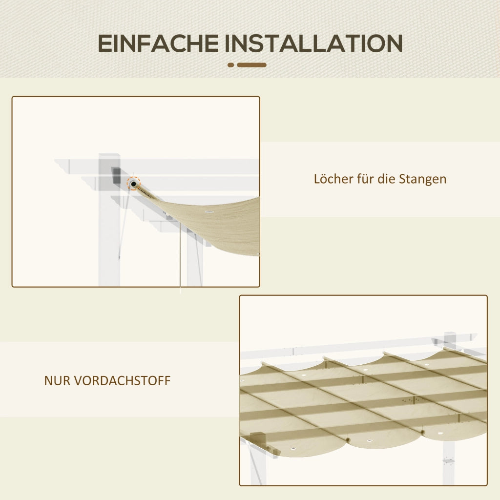 Tenda Pergola 4x3m Retrattile ¨C Zephmum ¨C Beige 350x260cm