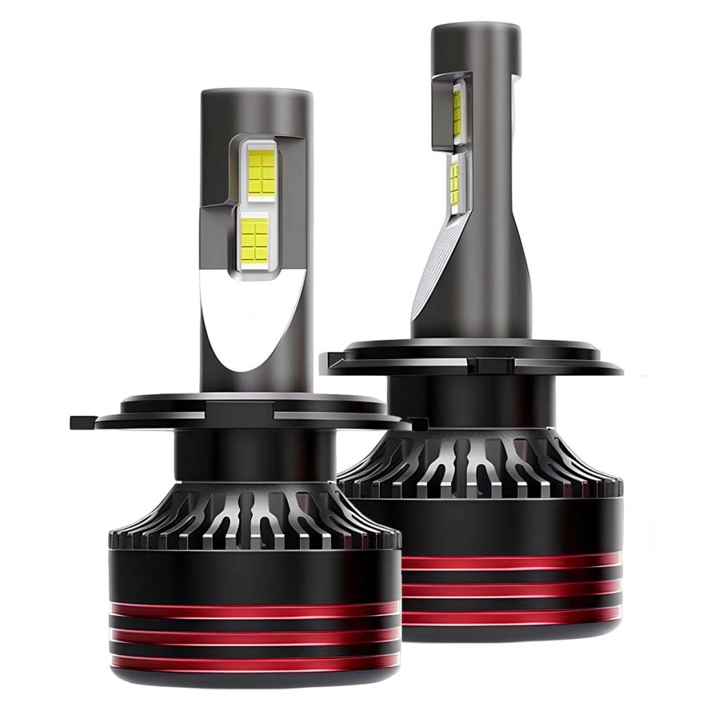Set di 2 lampadine LED M8 Pro H7 60W 12V 6000K 12000lm IP65 per auto Nero / Rosso Avizar