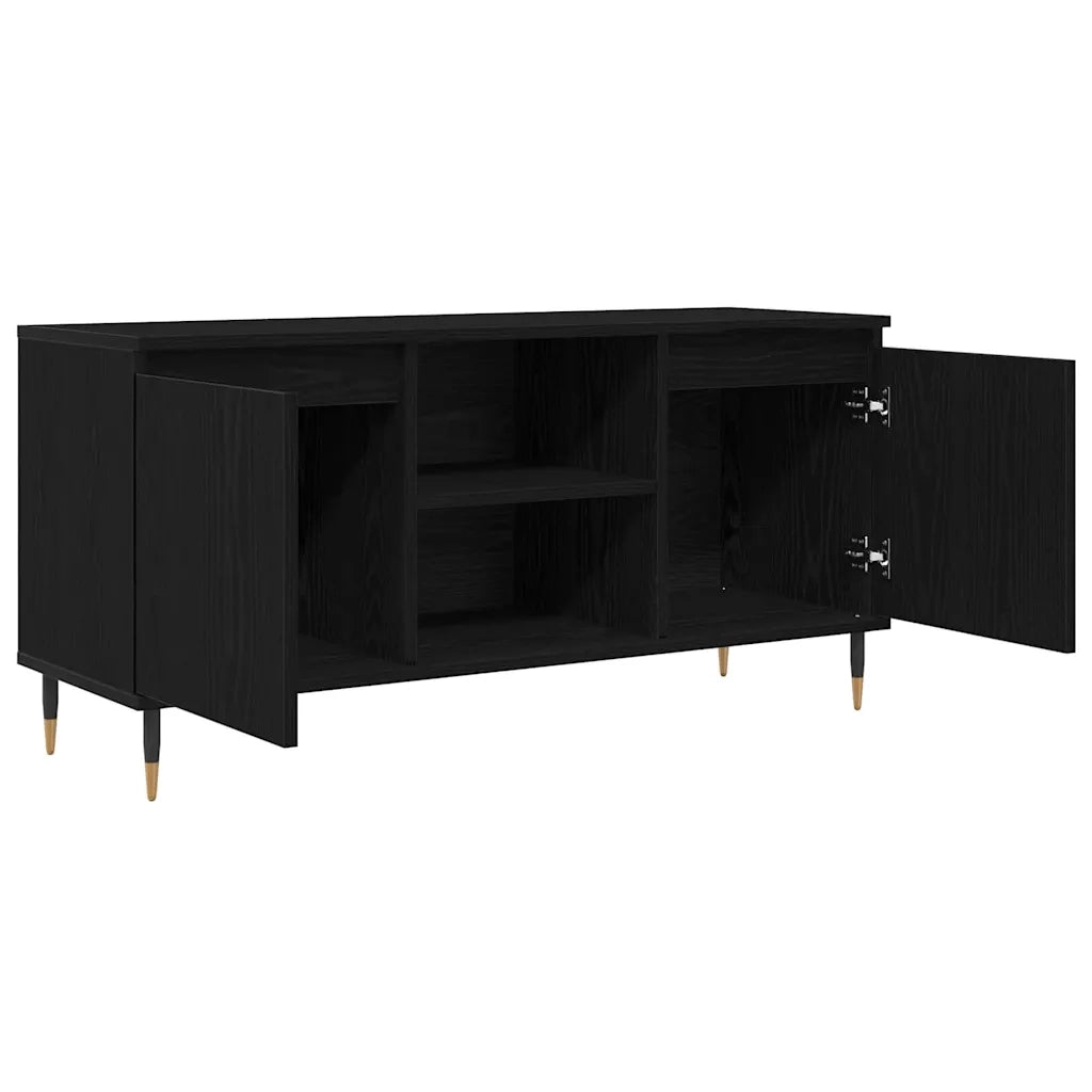 Mobile TV Rovere Nero 104 x 35 x 50 cm Legno multistrato 881931