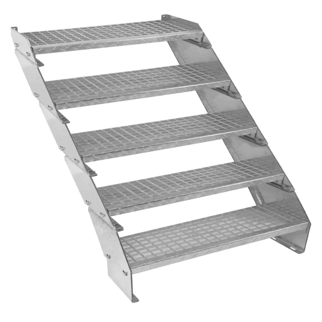 Scala metallica a 5 elementi ad altezza regolabile in acciaio zincato 90 cm / 900 mm