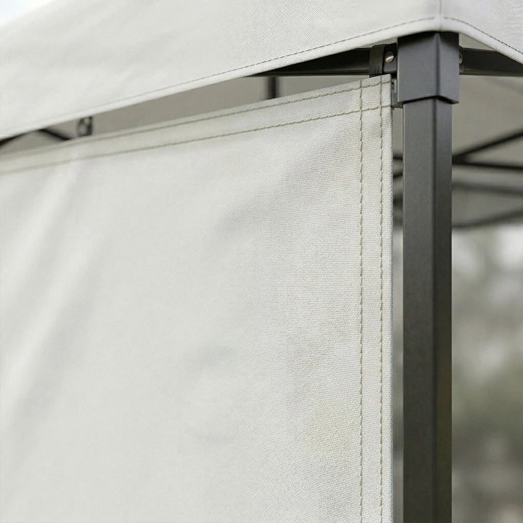 Telo Laterale Da 300X200H Cm Per Gazebo Da Giardino-Nero