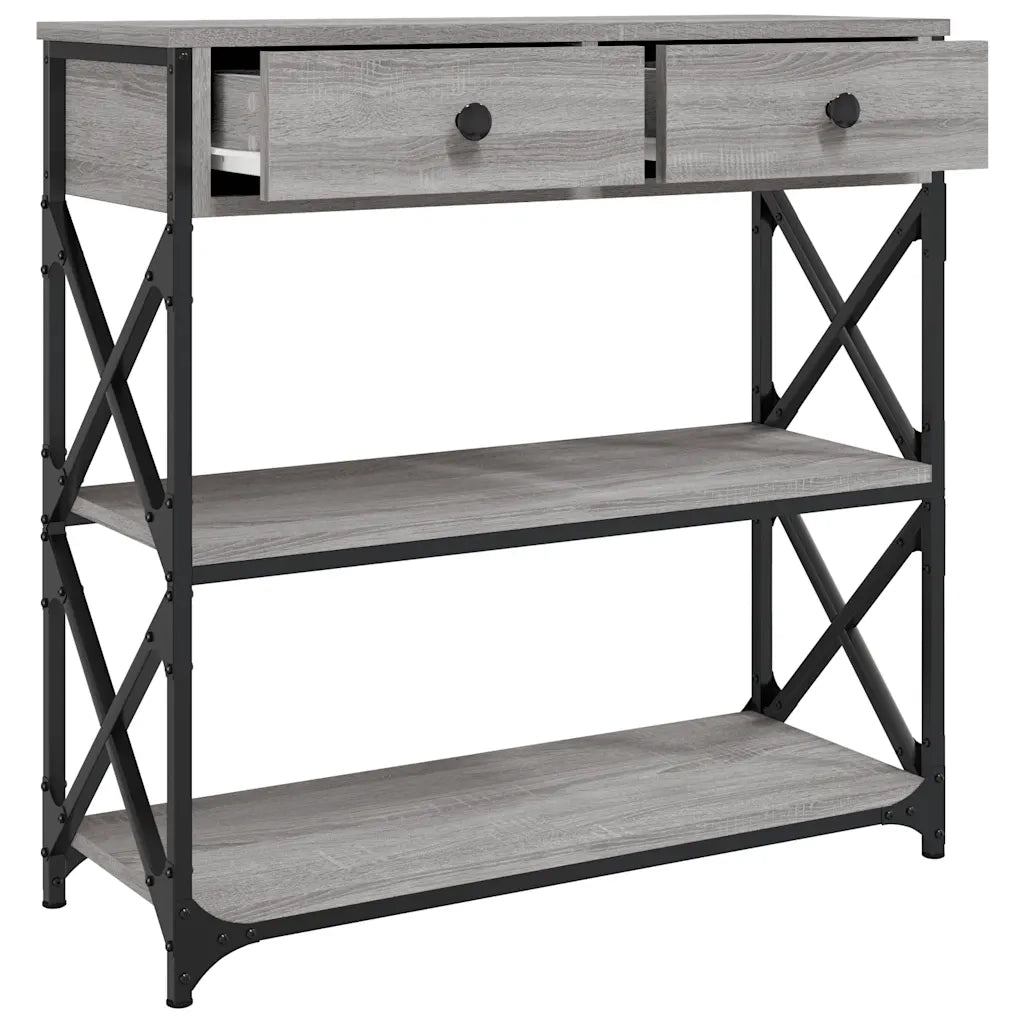 Tavolino Consolle | Tavolo d'Ingresso Grigio Sonoma 75x28x75 cm Legno Multistrato