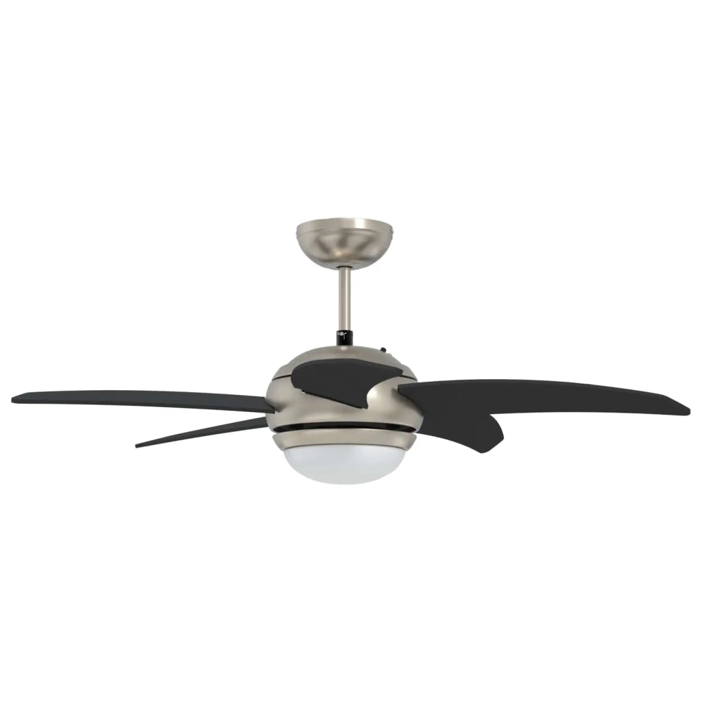 Ventilatore da soffitto con luce e telecomando Ø 110 cm Nero 42035654