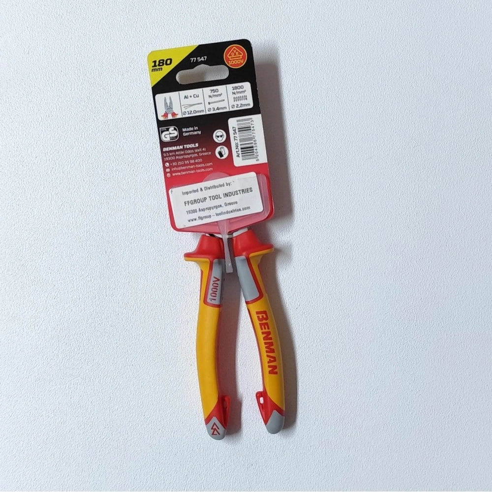 Benman powergrip 180mm 1000v pinza con fulcro isolata
