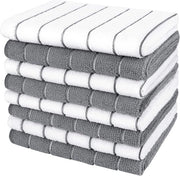 Set di 8 Tovaglioli Microfibra - Tovaglie da Cucina 30x30 cm - Super Assorbente, Soffice e Pluievole - Strisce