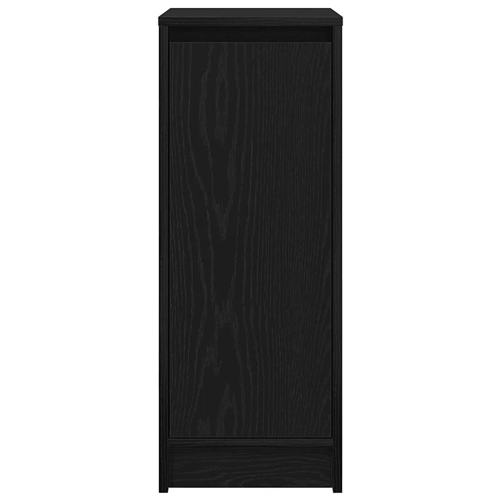 Scarpiera-Scaffale per scarpe Rovere Nero 29,5x34x76 cm in Legno Multistrato