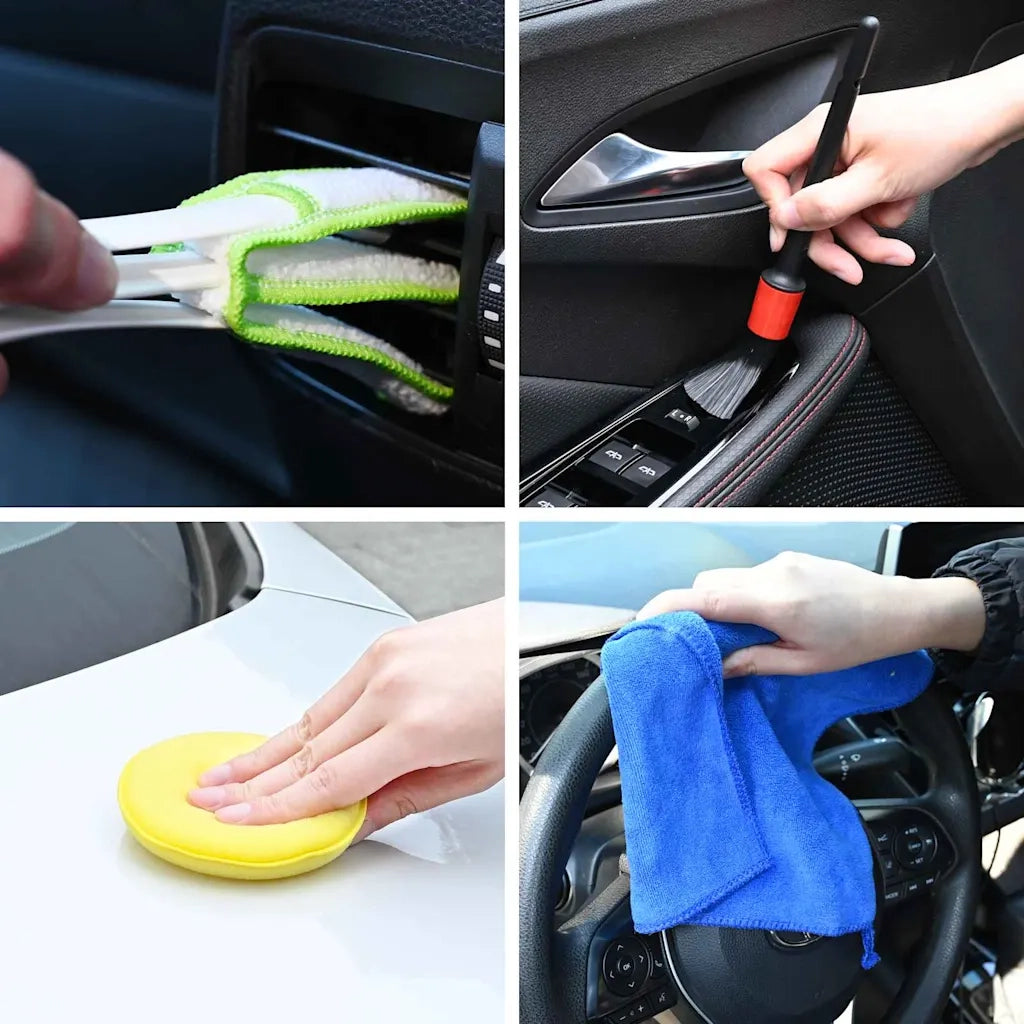 vidaXL Set di Spazzole per Pulizia Auto 14 pcs 14 pcs Multi Colore