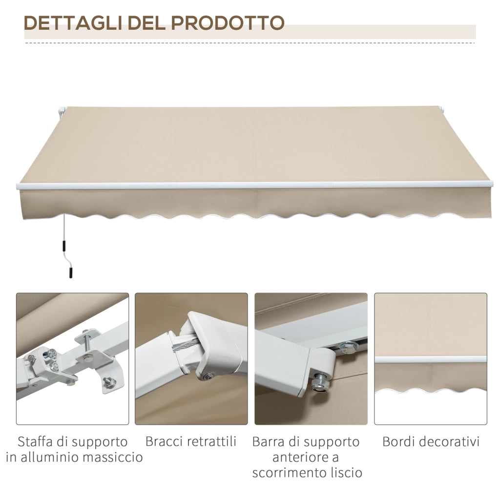 Tenda da Sole Avvolgibile a Bracci ¨C zephmum ¨C Crema 350x250 cm