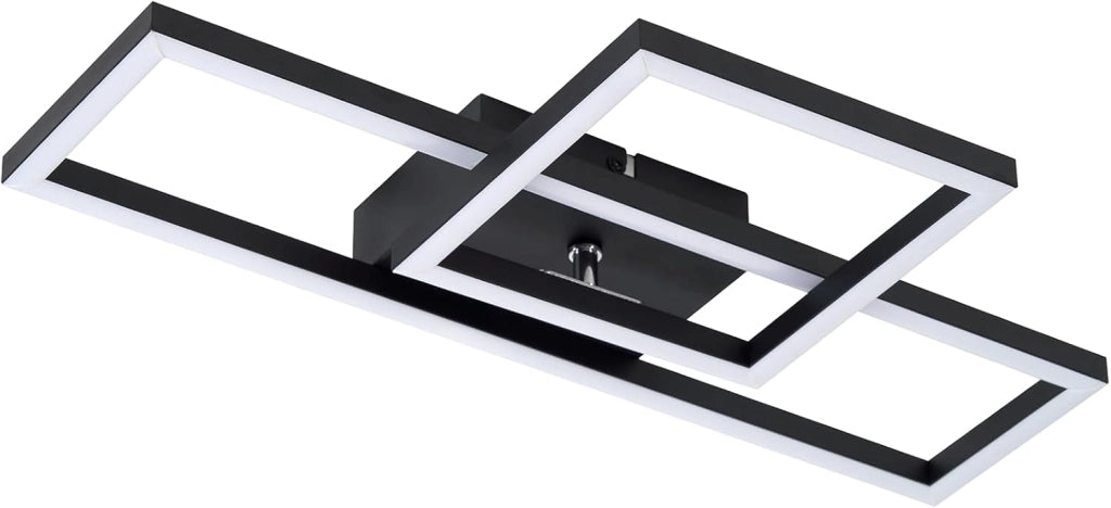 ZMH Lampada da soffitto plafoniera LED nera 2 cornici 3000K per soggiorno corridoio cucina