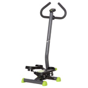 EasyComfort Stepper con Manubrio, Pedali Antiscivolo e Monitor LCD, in Acciaio e ABS, 55x44x108 cm, Nero Grigio e Verde