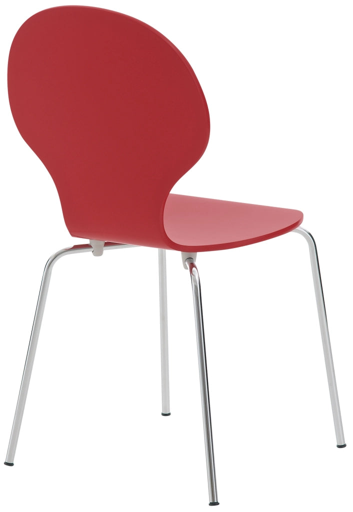 Set 2x Sedie Impilabili Diego in Legno Robusto rosso