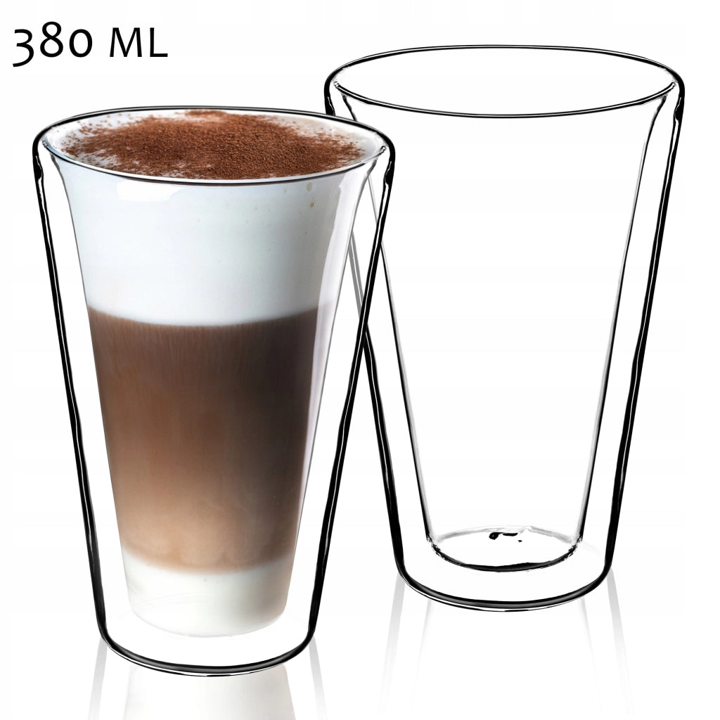 KADAX 2x Grandi Bicchieri termici a doppia parete per caffè, tè e latte 470ml