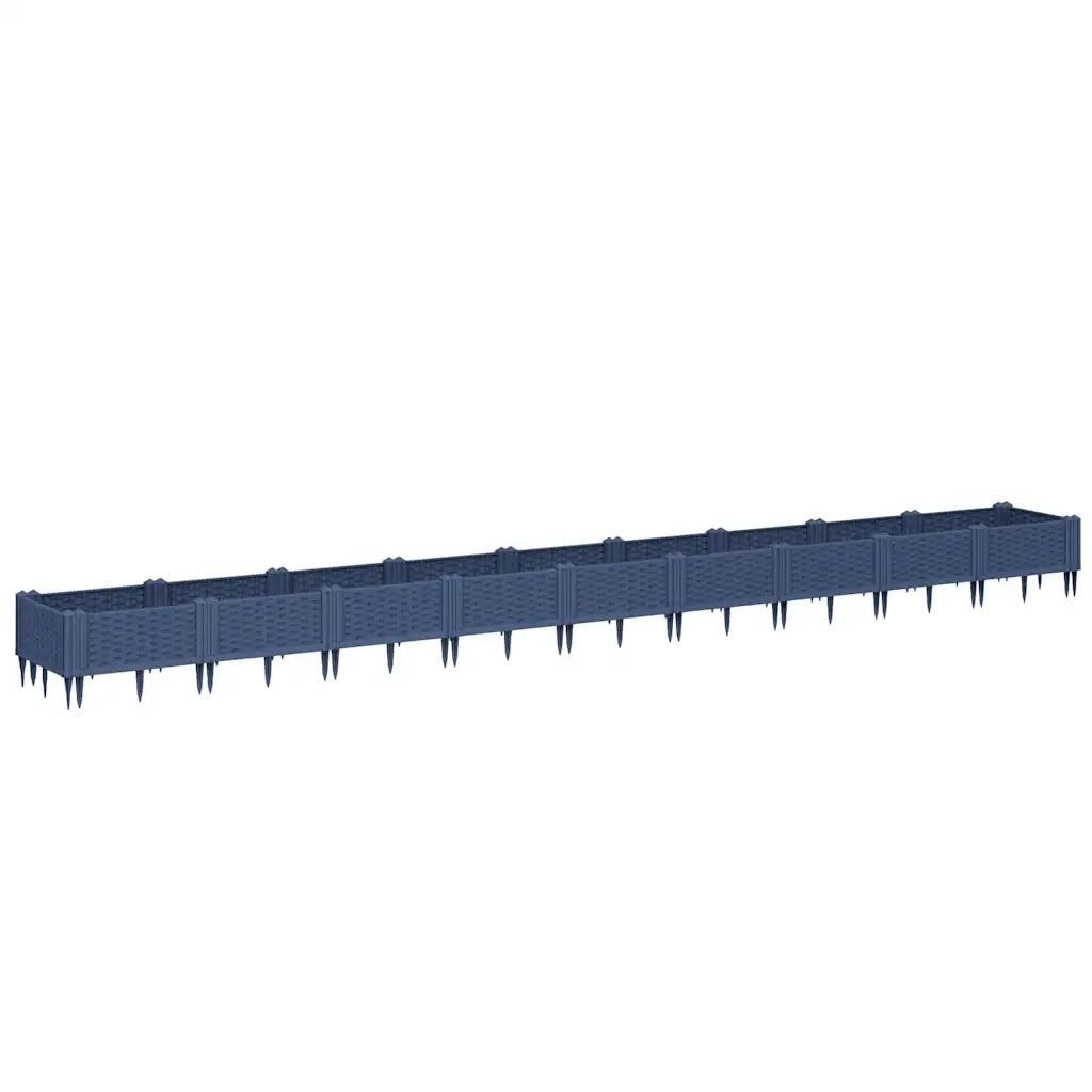Fioriera Giardino Picchetti Grigio Blu 362,5x42,5x28,5 cm PP