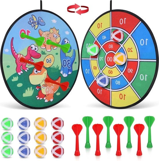 Tavolo da dart per bambini con tema dei dinosauri e gioco con elastici - regalo per ragazzi e ragazze 3-12 anni - giochi all'aperto - giochi di festa Tavolo da dart