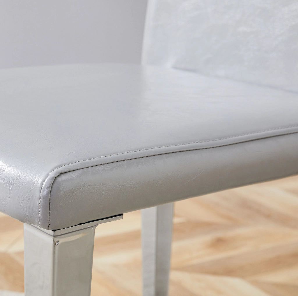 Set di 2 sedie da pranzo grigio chiaro e argento