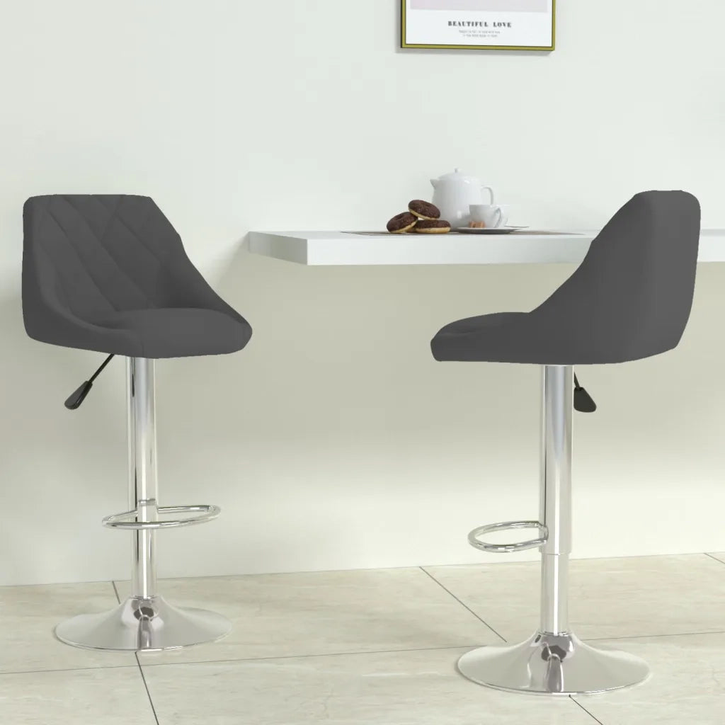 Sgabelli da Bar 2 pz Grigio Scuro in Velluto cod mxl 64126