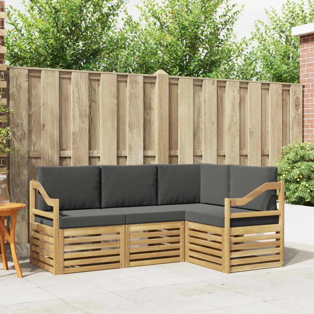 Set divani 4 pcs Bianco e Antracite 185,5 x 126,5 x 73 cm