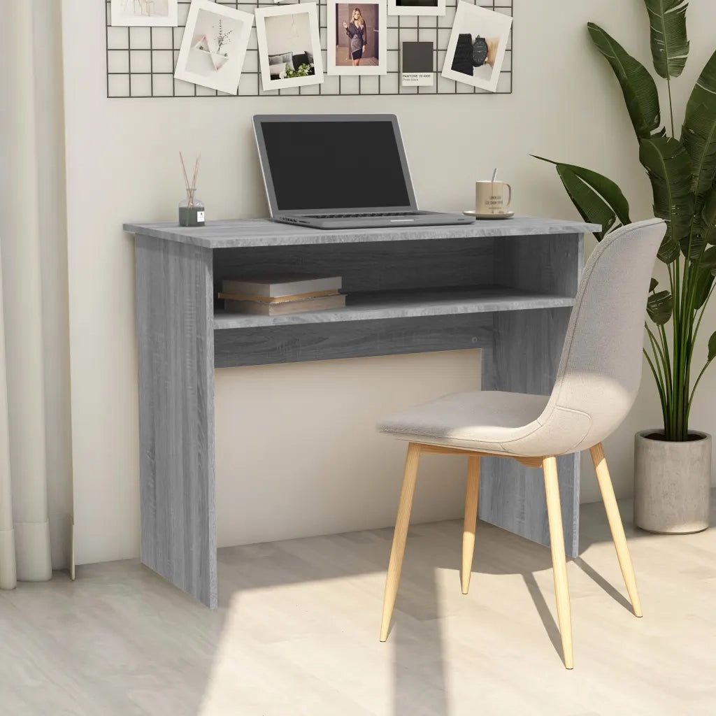 Scrivania | Tavolo da Ufficio Grigio Sonoma 90x50x74 cm in Legno Multistrato