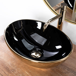 Lavabo Da Appoggio Rea Sofia In Black Gold