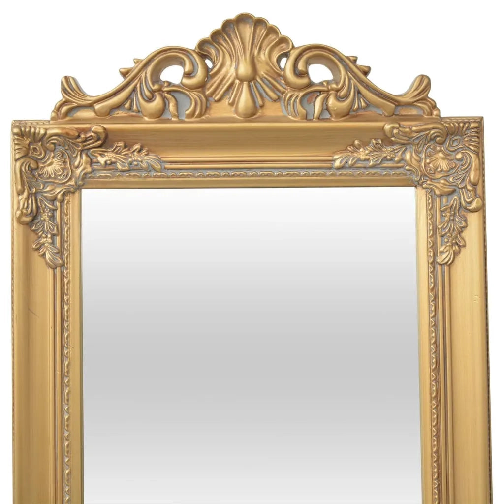 Specchio Autoportante Stile Barocco-Specchio Decorativo 160x40 cm Oro