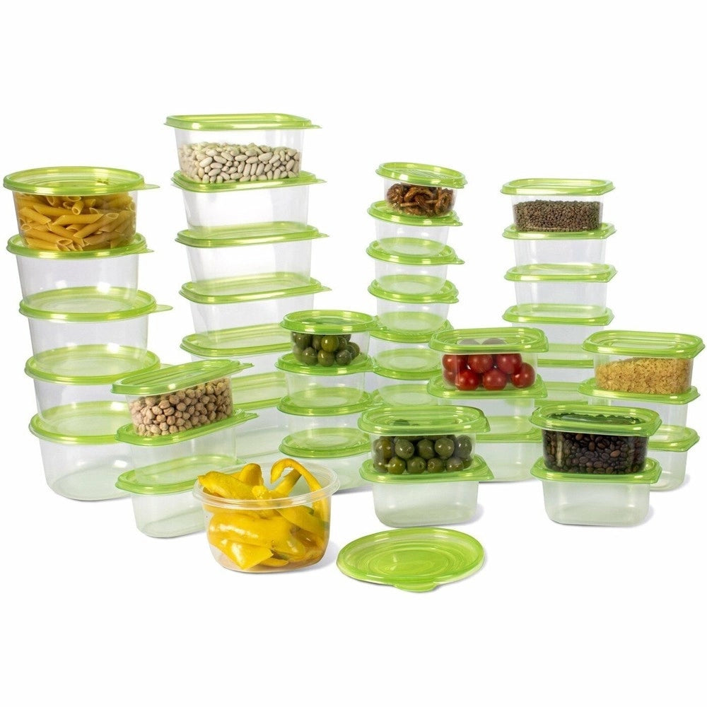 Trade Shop - Set 27 Pz Contenitori Alimenti Cibo In Plastica Con Coperchio Contenitore Frigo -
