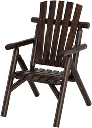 Sedia da Giardino Singola, Poltrona da Esterno in Legno con Braccioli, Schienale Alto, Portata 150 kg, Panca da Giardino Adirondack per Terrazza e Cortile, 67 x 81 x 107 cm (Marrone)