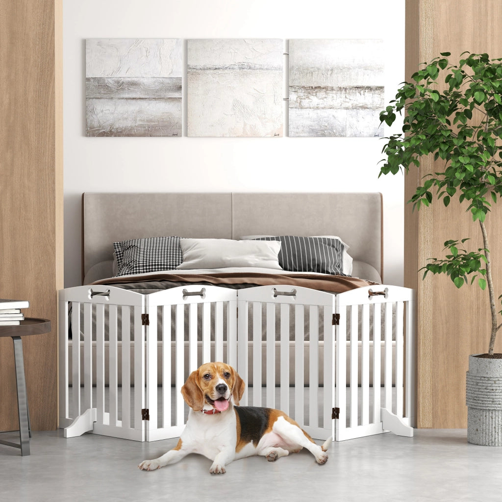 Cancello per Cani Pieghevole ¨C Zephmum ¨C Bianco 207,5 cm