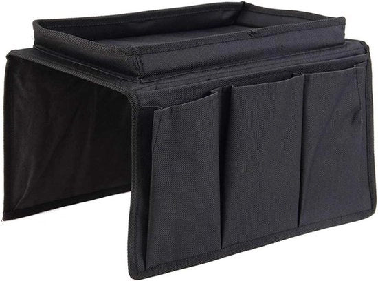 Borsa di stoccaggio per la spalliera del divano - Borsa di stoccaggio per sostegno della schiena - Borsa di stoccaggio per telecomando e accessori - Nero.