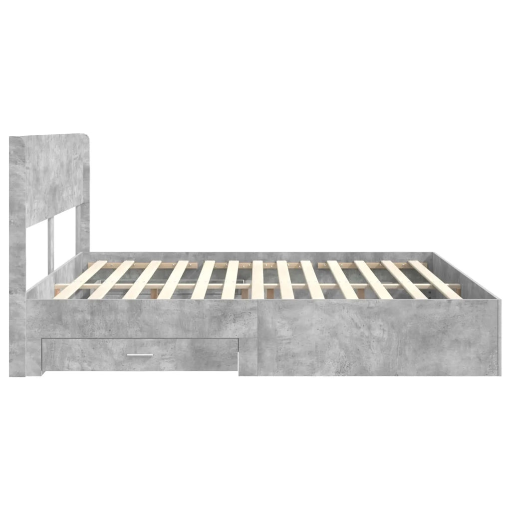 Struttura del letto con stoccaggio e testata Grigio Cemento 3414440