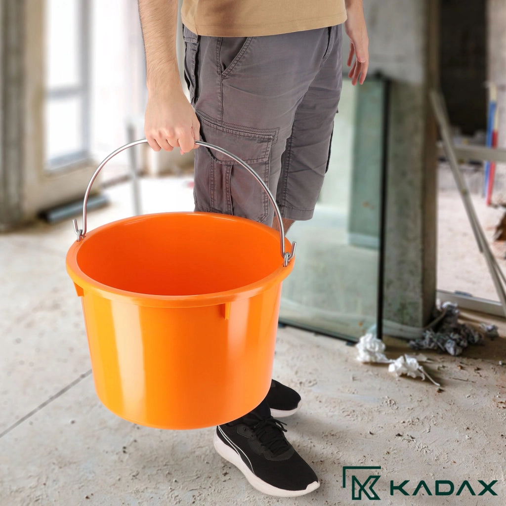 Secchio da costruzione KADAX 20L, malta resistente in plastica per uso domestico e giardinaggio (2 pezzi).