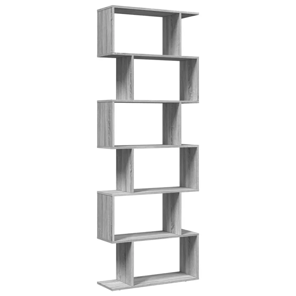 Libreria Divisorio 6Piani Grigio Sonoma 70x24x193cm Truciolato 858089