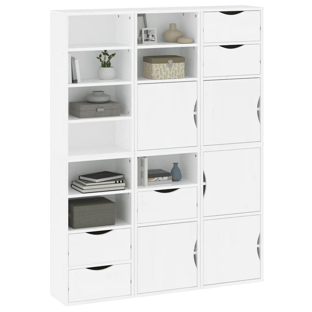 Armadietti Laterali 6 pz ODDA Bianco 40x24x79 cm Legno di Pino 3365355