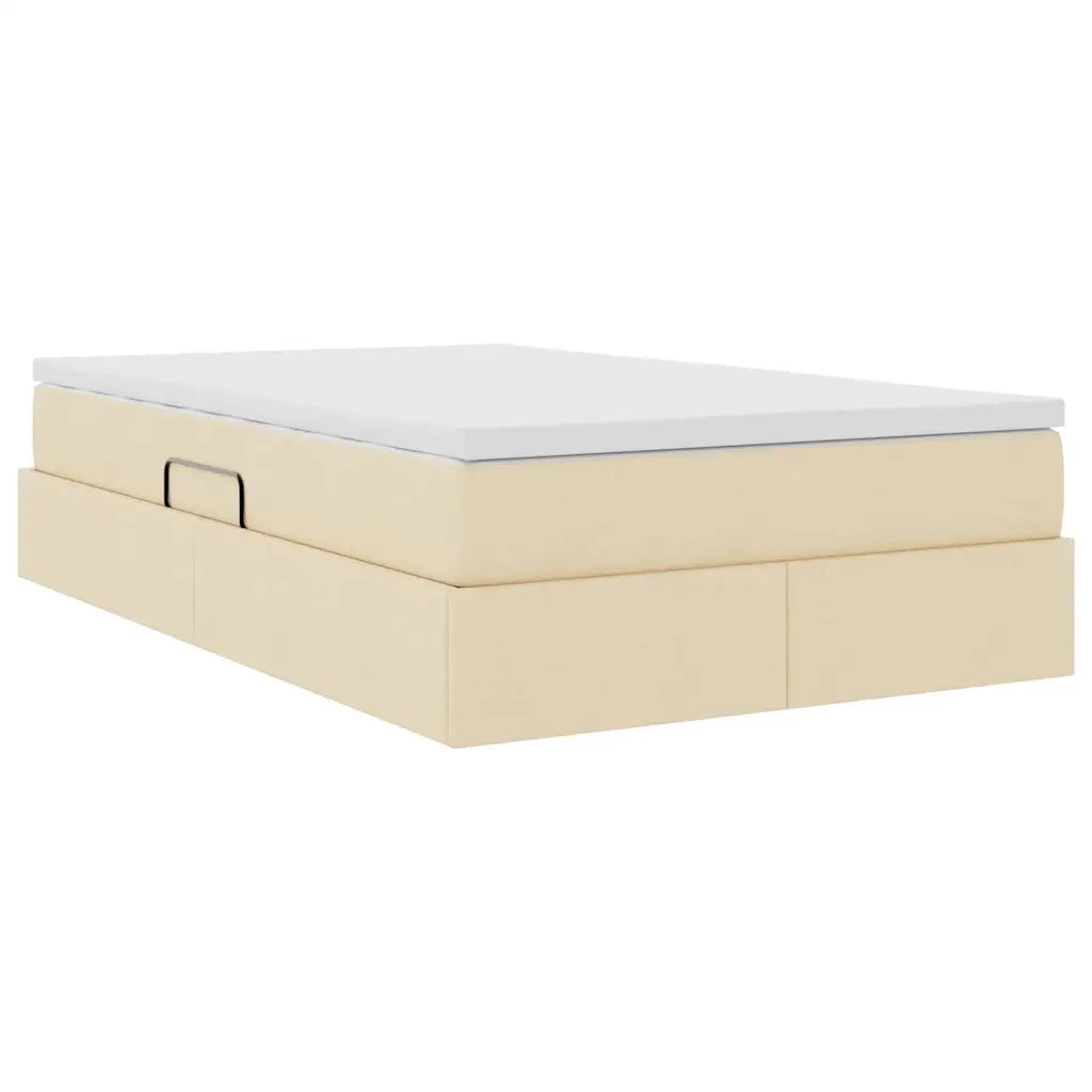 Letto con contenitore e materasso Crema 120 x 200 cm Poliestere 3370222