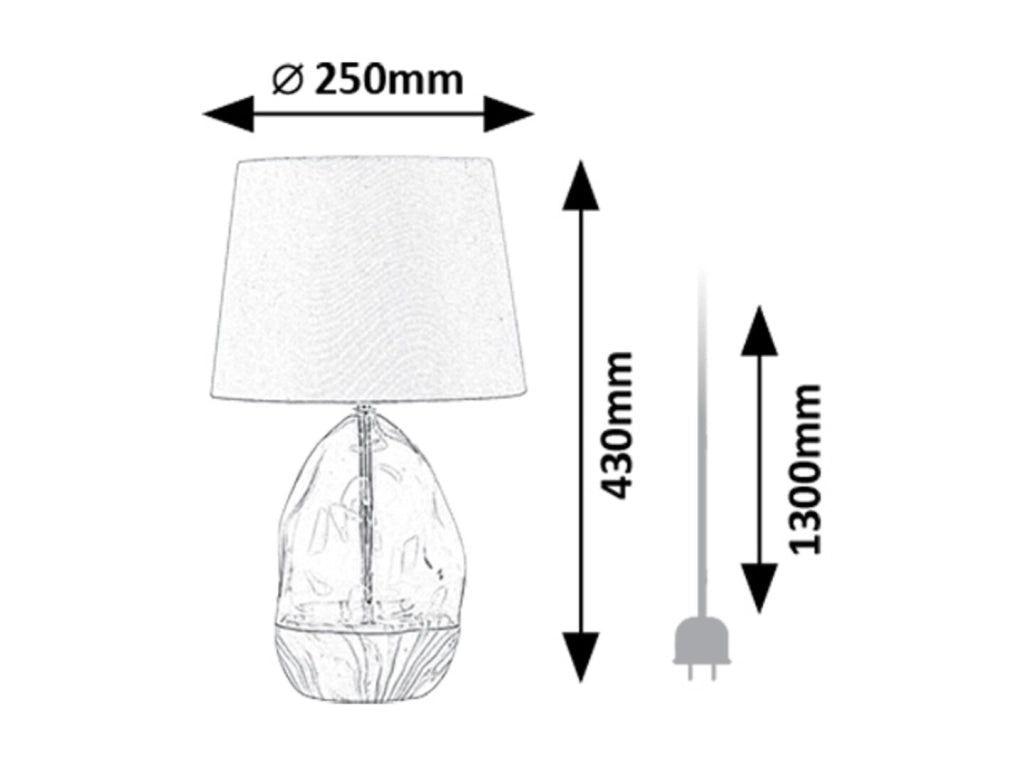 Lampada da tavolo Apolonia Rabalux vetro grigio E27