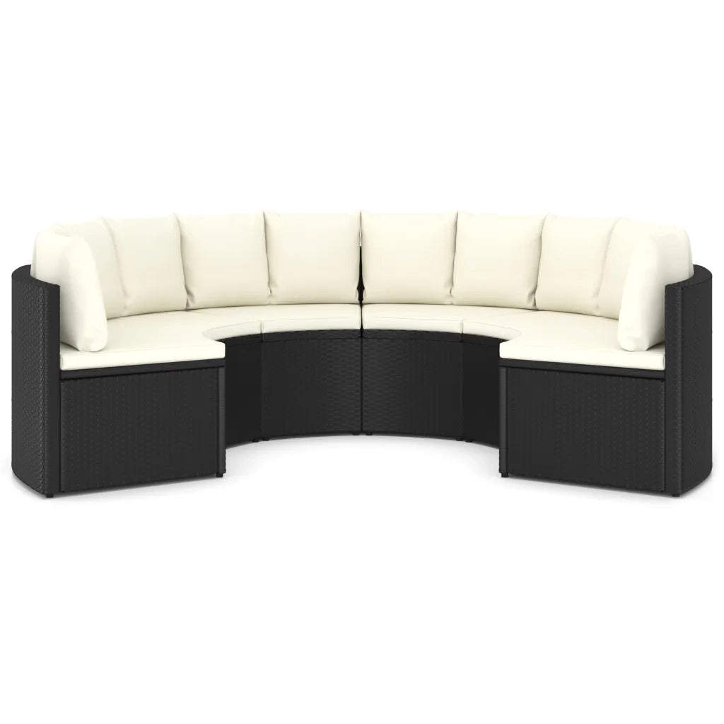 Set Divani da Giardino 6 pz con Cuscini in Polyrattan Nero 3064894