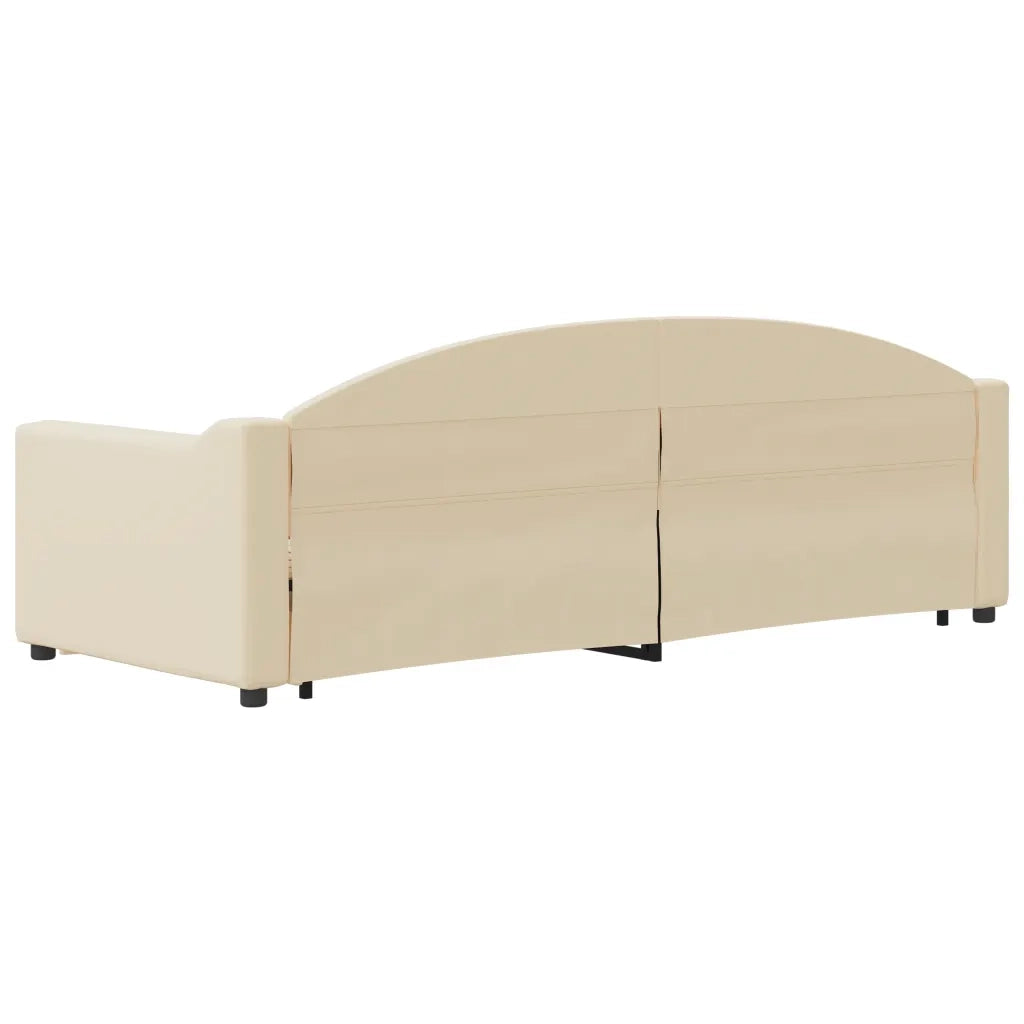 Divano Letto Estraibile con Cassetti-Sofa Letto-Daybed Crema 80x200 cm in Tessuto 850155