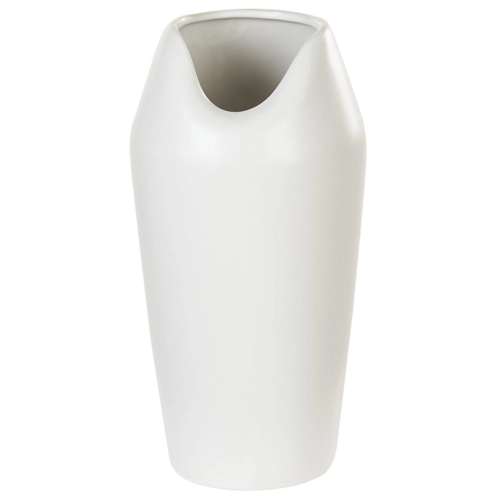 Vaso da Tavolo Decorativo gres porcellanato Bianco 33 cm Glam stile moderno
