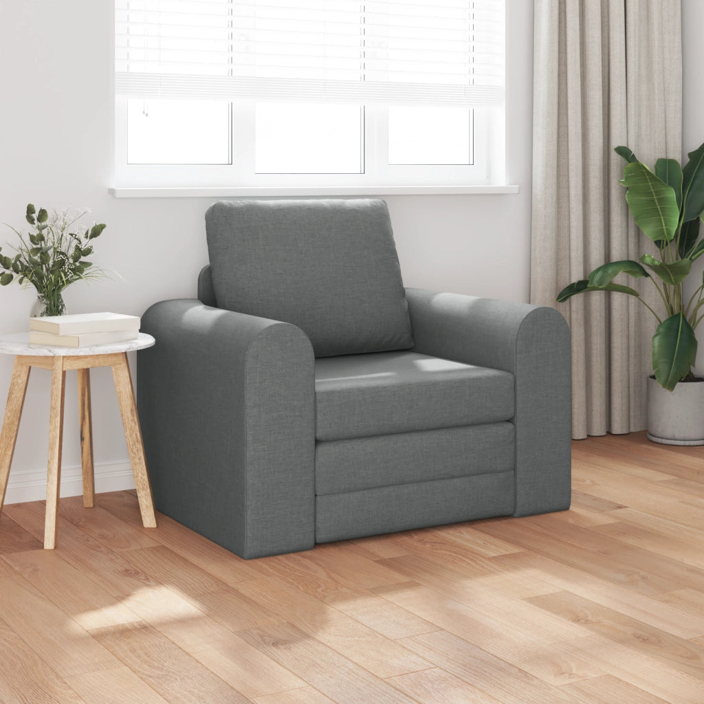 Divano Letto 2-in-1 Grigio Scuro 98x71x83 cm Tessuto