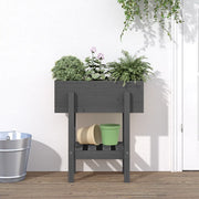 Fioriera da Giardino Grigia 62x30x69 cm Legno Massello di Pino 825235