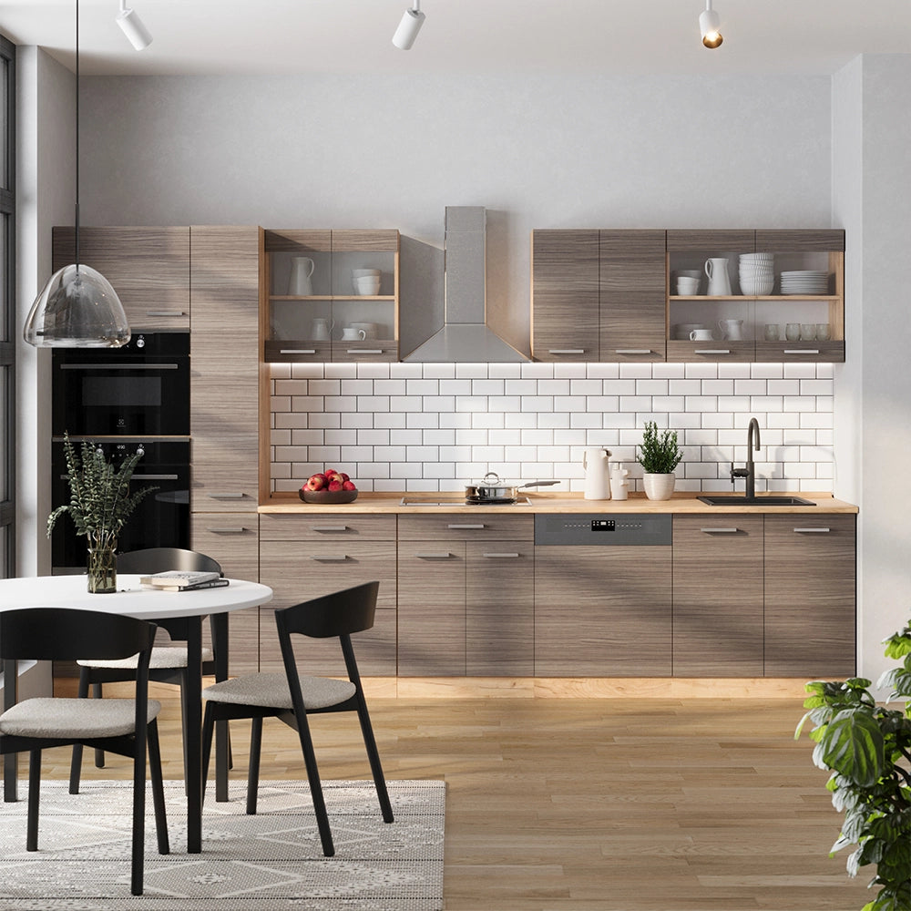 Vicco Cucina completa  Grigio nobile/rovere dorato 350 cm , PL Rovere