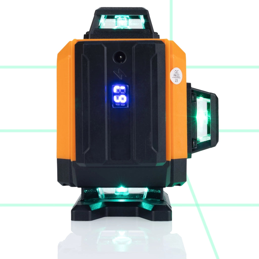 Livella Laser Rosfix Orange Tiger ROT16L – 16 Linee, Autolivellante, IP54 | Set con Targa Verde e Occhiali Protettivi